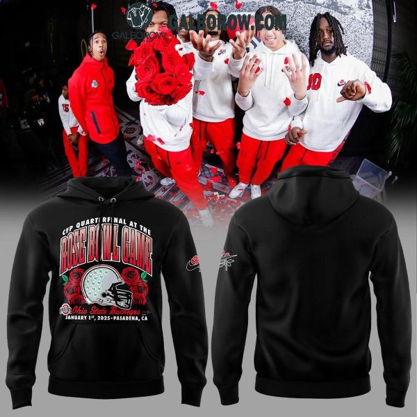 Ohio State Buckeyes Quarterfinal 2025 Football Rose Bowl Game Hoodie T-Shirt Black