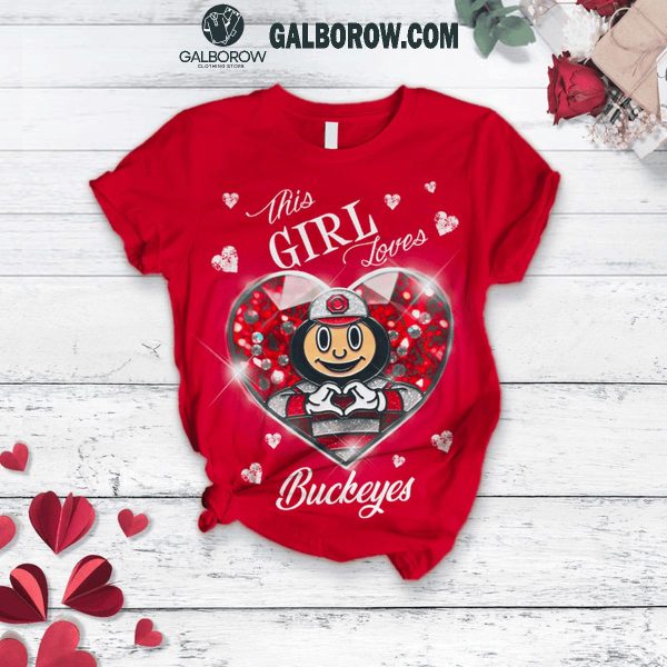 Ohio State Buckeyes This Girl Loves Buckeyes True Love Fleece Pajamas Set