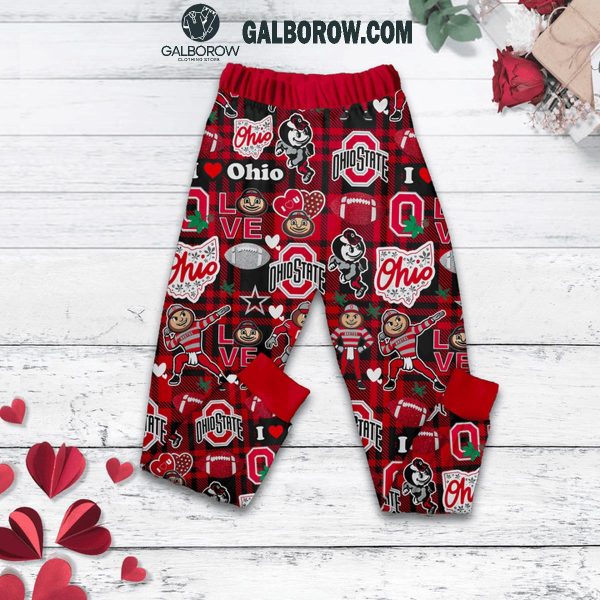 Ohio State Buckeyes This Girl Loves Buckeyes True Love Fleece Pajamas Set