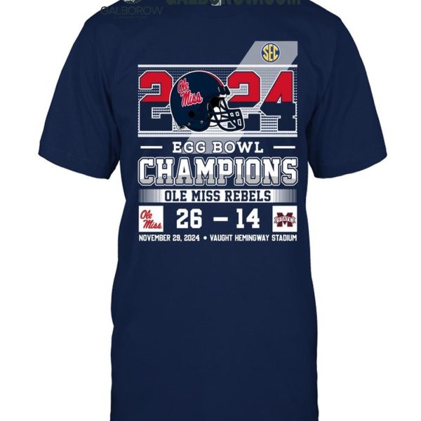 Ole Miss Rebels 2024 Egg Bowls Champions Celebrating Champs T-Shirt