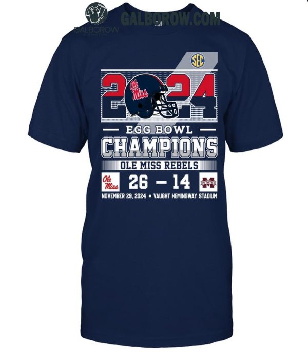 Ole Miss Rebels 2024 Egg Bowls Champions Celebrating Champs T-Shirt