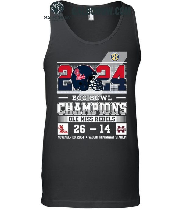 Ole Miss Rebels 2024 Egg Bowls Champions Celebrating Champs T-Shirt