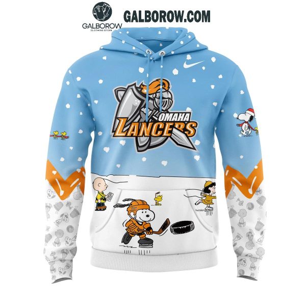 Omaha Lancers Snoopy Hockey In Peanuts Holidays 2024 Hoodie T-Shirt