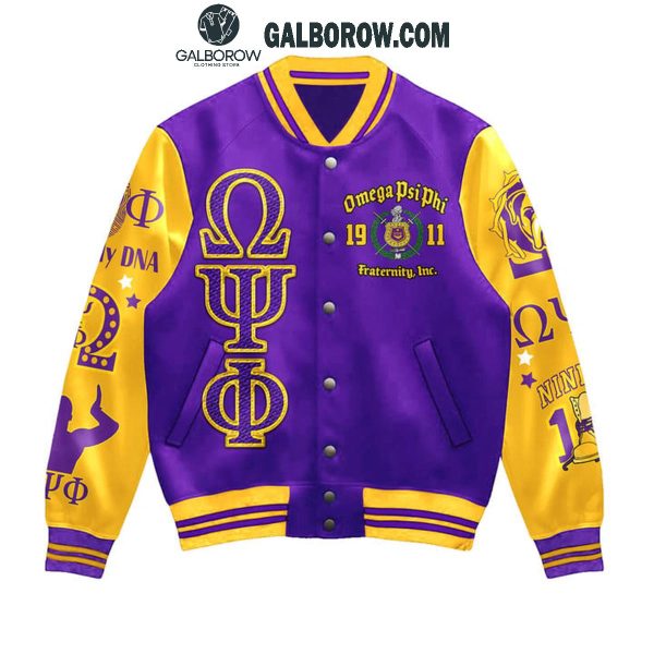 Omega Psi Phi Fraternity Inc. 1911 In My DNA Personalized Baseball Jacket