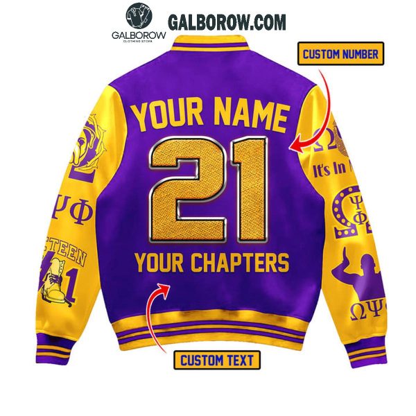 Omega Psi Phi Fraternity Inc. 1911 In My DNA Personalized Baseball Jacket