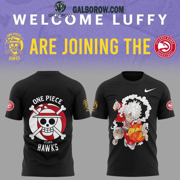 One Piece Night Welcome Luffy Atlanta Hawks Hoodie T Shirt