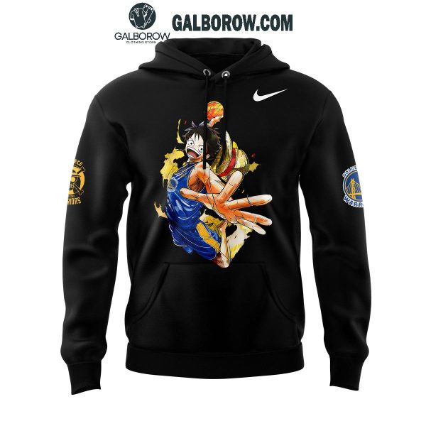 One Piece Night Welcome Luffy Collab Golden State Warriors Hoodie T Shirt