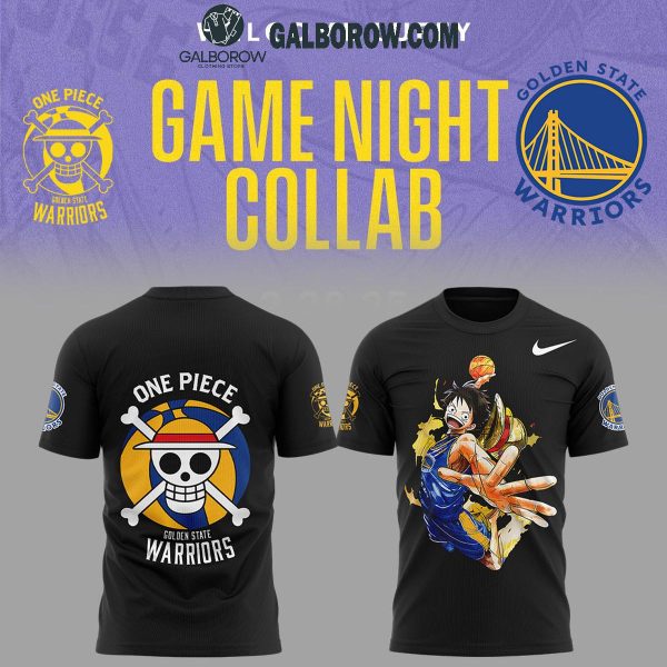 One Piece Night Welcome Luffy Collab Golden State Warriors Hoodie T Shirt