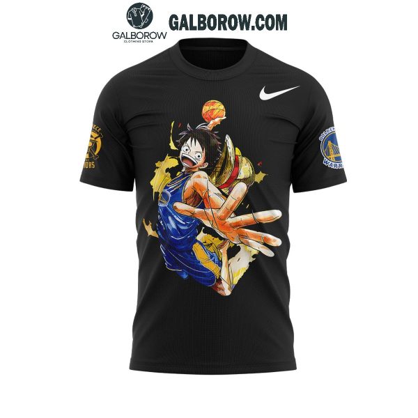 One Piece Night Welcome Luffy Collab Golden State Warriors Hoodie T Shirt