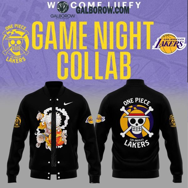 One Piece Night Welcome Luffy Collab Los Angeles Lakers Baseball Jacket