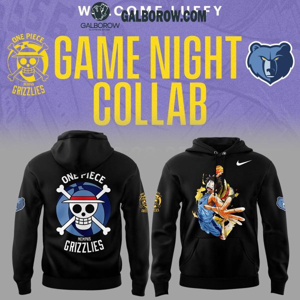 One Piece Night Welcome Luffy Collab Memphis Grizzlies Hoodie T Shirt