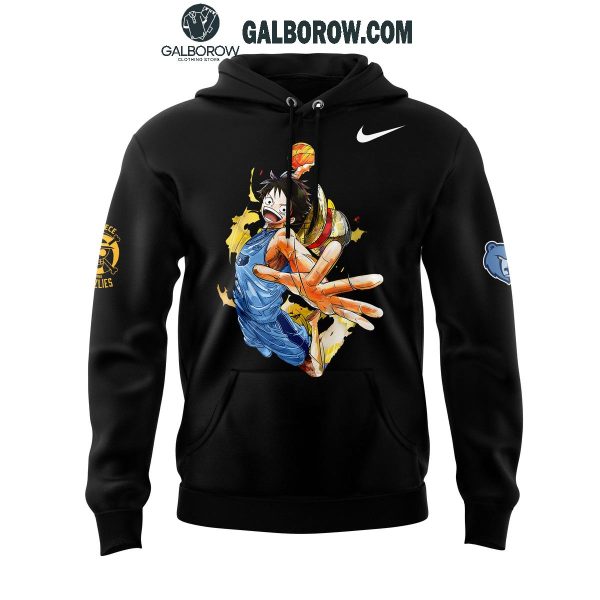 One Piece Night Welcome Luffy Collab Memphis Grizzlies Hoodie T Shirt