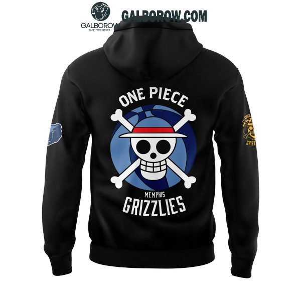 One Piece Night Welcome Luffy Collab Memphis Grizzlies Hoodie T Shirt