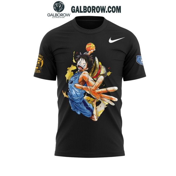 One Piece Night Welcome Luffy Collab Memphis Grizzlies Hoodie T Shirt