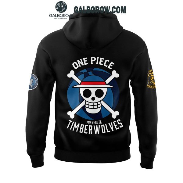 One Piece Night Welcome Luffy Collab Minnesota Timberwolves Hoodie T Shirt