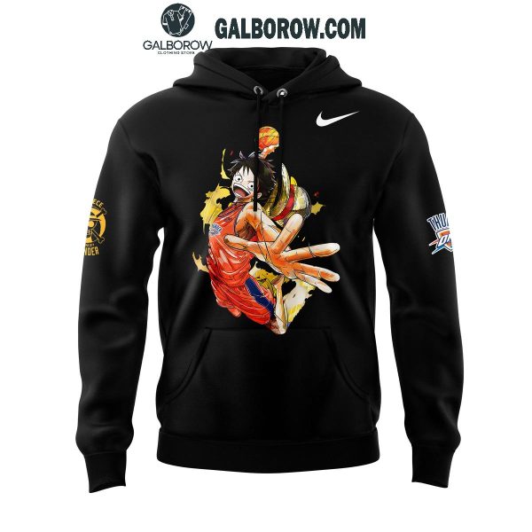 One Piece Night Welcome Luffy Collab Oklahoma City Thunder Hoodie T Shirt