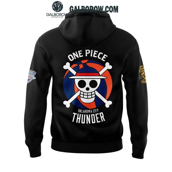 One Piece Night Welcome Luffy Collab Oklahoma City Thunder Hoodie T Shirt