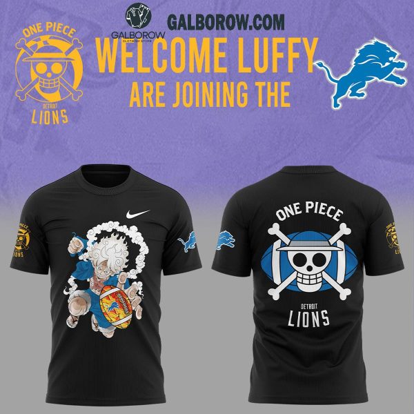 One Piece Night Welcome Luffy Detroit Lions Hoodie T Shirt