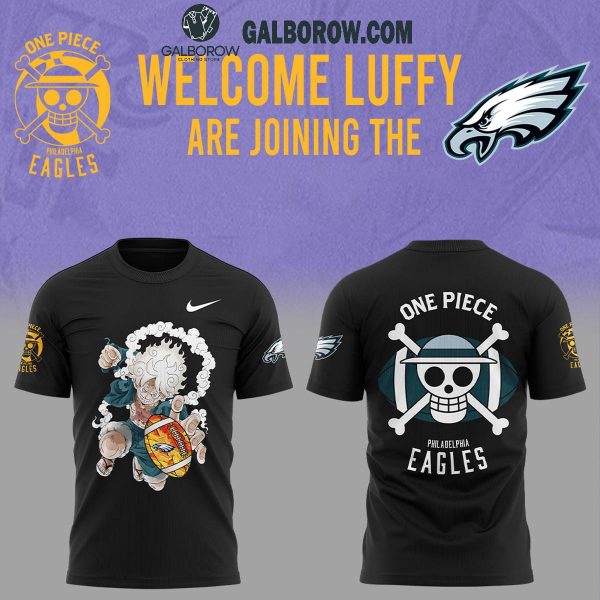 One Piece Night Welcome Luffy Philadelphia Eagles Hoodie T Shirt