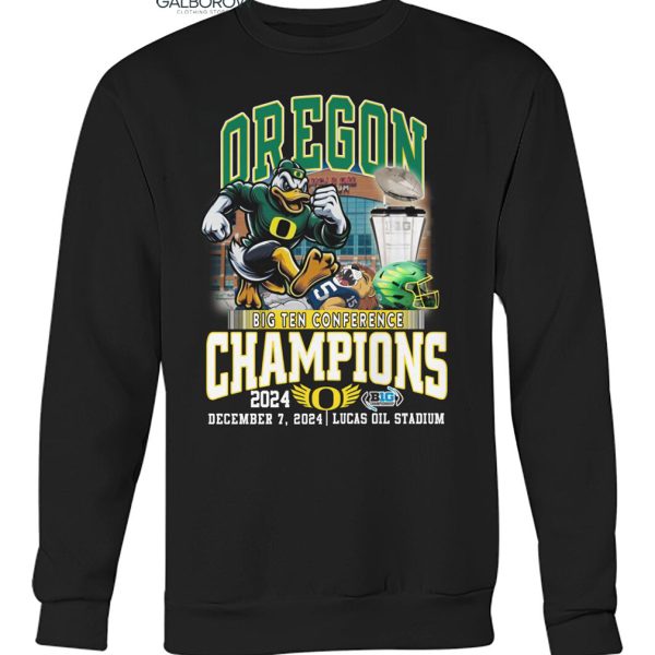 Oregon Ducks Big 10 Conference Champions In Lucas Oil Stadium 2024 T Shirt2B2 LpriW.jpg