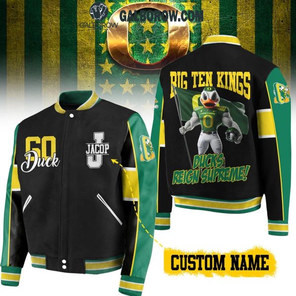 Oregon Ducks Big Ten Kings 2024 Duck Reaign Supreme Baseball Jacket