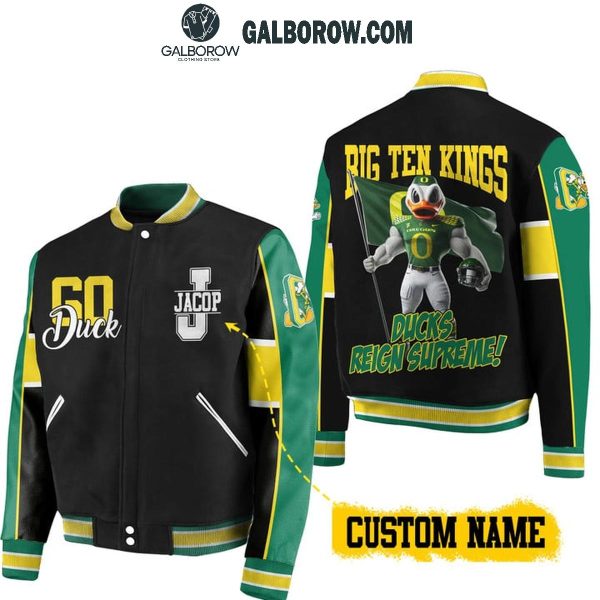 Oregon Ducks Big Ten Kings 2024 Duck Reaign Supreme Baseball Jacket