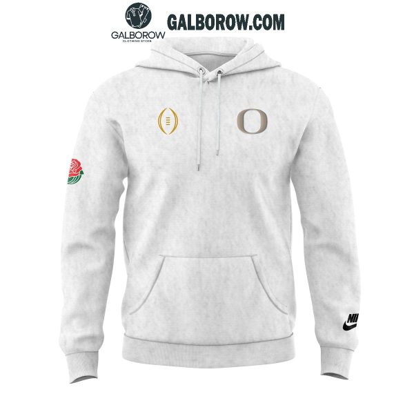 Oregon Ducks Celebrating 2025 Football Rose Bowl Game Hoodie T-Shirt White