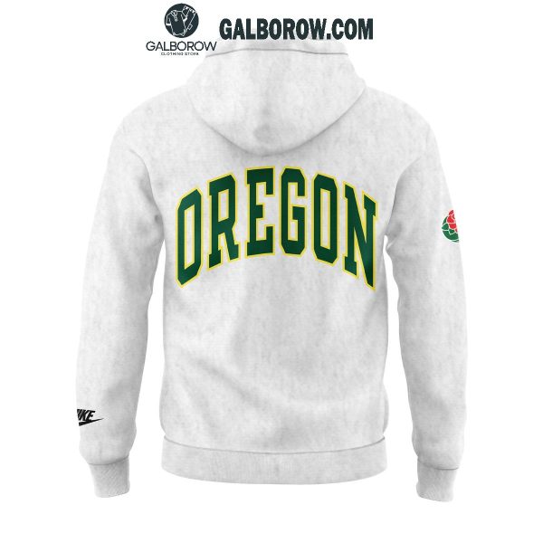 Oregon Ducks Celebrating 2025 Football Rose Bowl Game Hoodie T-Shirt White