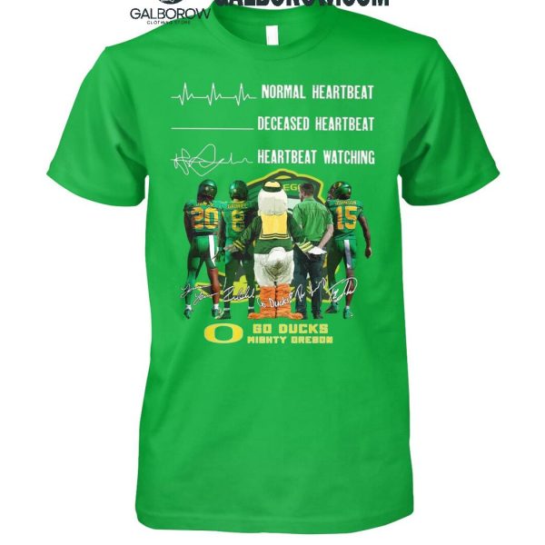 Oregon Ducks Crazy Heartbeat Watching Them Playing 2024 T-Shirt