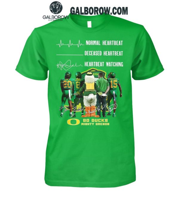 Oregon Ducks Crazy Heartbeat Watching Them Playing 2024 T-Shirt