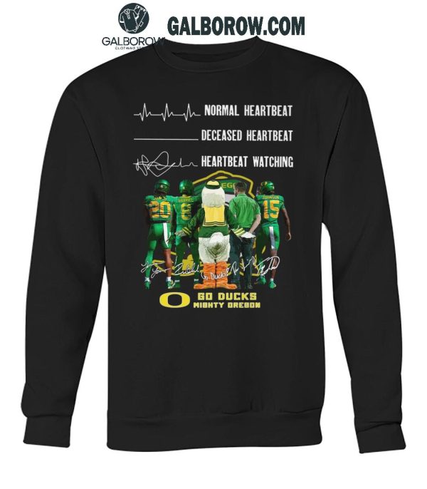 Oregon Ducks Crazy Heartbeat Watching Them Playing 2024 T-Shirt