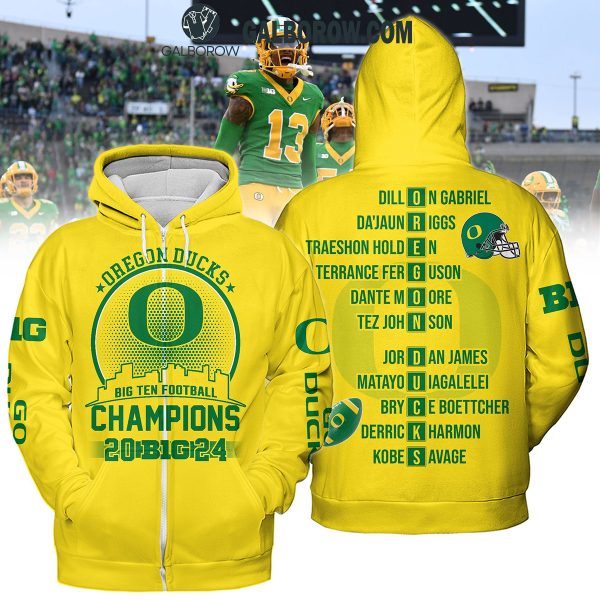 Oregon Ducks Football Big 10 Champions 2024 Hoodie T-Shirt