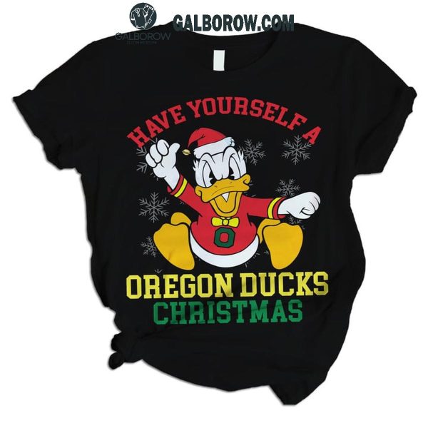 Oregon Ducks Have Yourself A Ducks Christmas Fleece Pajamas Set