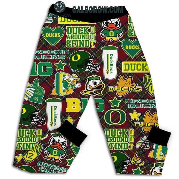 Oregon Ducks Have Yourself A Ducks Christmas Fleece Pajamas Set