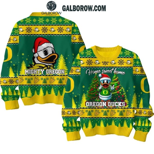 Oregon Ducks Home Sweet Home Mighty Oregon Christmas 2024 Ugly Sweater