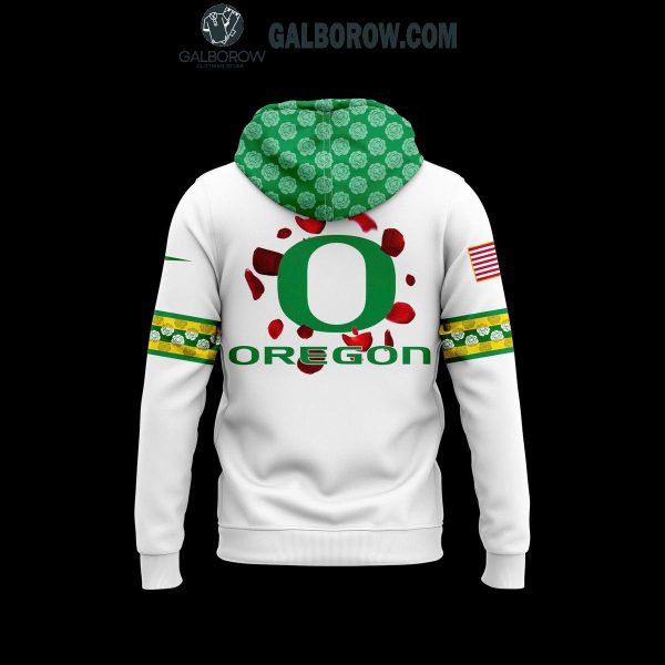 Oregon Ducks x Rose Bowl Game Green White Hoodie T Shirt