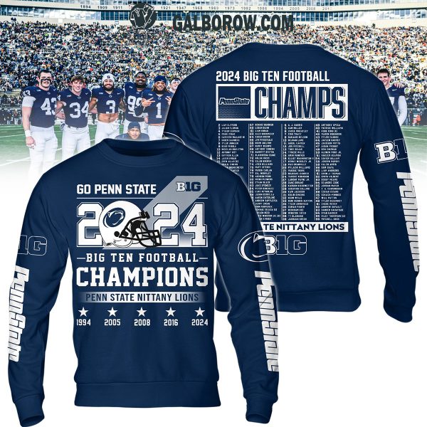 Penn State Nittany Lions Big 10 Football Champions 2024 Celebrate Hoodie T-Shirt