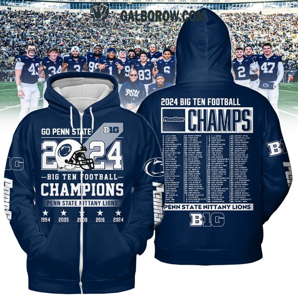 Penn State Nittany Lions Big 10 Football Champions 2024 Celebrate Hoodie T-Shirt