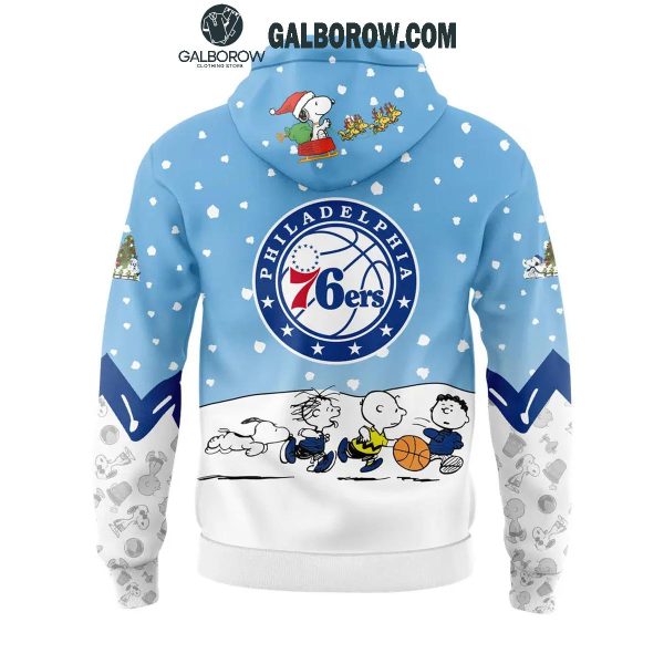 Philadelphia 76ers Peanuts Snoopy Christmas Days NBA 2024 Hoodie T-Shirt