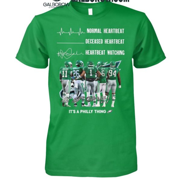 Philadelphia Eagles Crazy Heartbeat Watching Them Playing 2024 T-Shirt