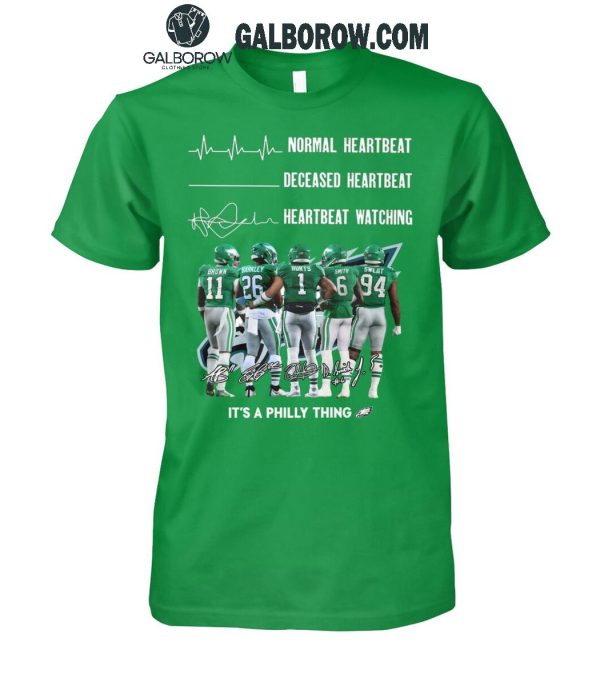 Philadelphia Eagles Crazy Heartbeat Watching Them Playing 2024 T-Shirt