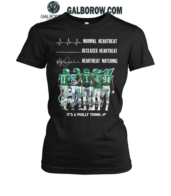 Philadelphia Eagles Crazy Heartbeat Watching Them Playing 2024 T-Shirt