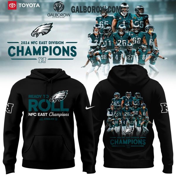 Philadelphia Eagles NFC EAST CHAMPIONS 2024 Black Design Hoodie T-Shirt