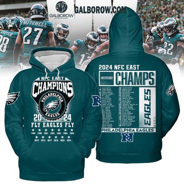 Philadelphia Eagles NFC East Champions 2024 Fly Eagles Fly Hoodie T-Shirt