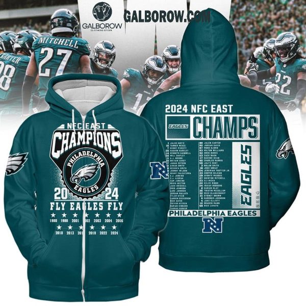 Philadelphia Eagles NFC East Champions 2024 Fly Eagles Fly Hoodie T-Shirt