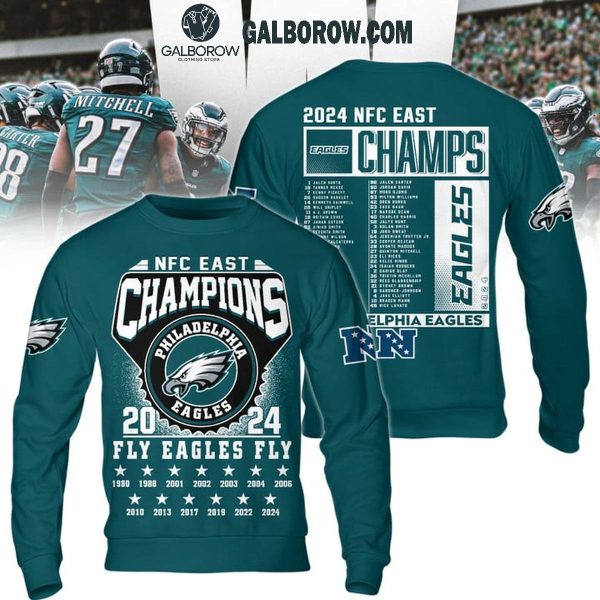 Philadelphia Eagles NFC East Champions 2024 Fly Eagles Fly Hoodie T-Shirt