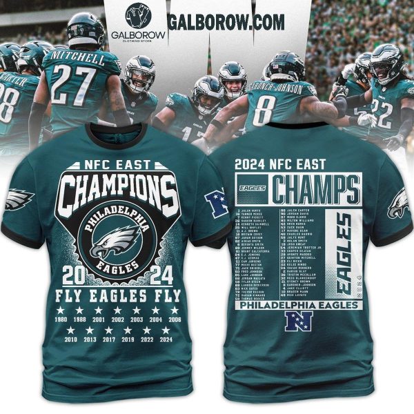 Philadelphia Eagles NFC East Champions 2024 Fly Eagles Fly Hoodie T-Shirt