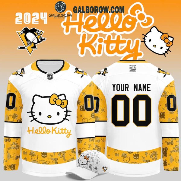 Pittsburgh Penguins 2024 Hello Kitty 50th Anniversary Personalized Hockey Jersey