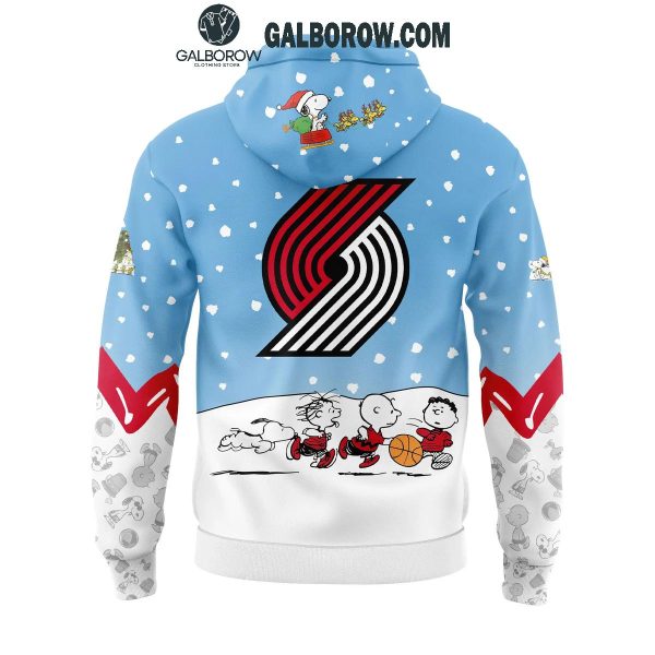 Portland Trail Blazers Peanuts Snoopy Christmas Days NBA 2024 Hoodie T-Shirt