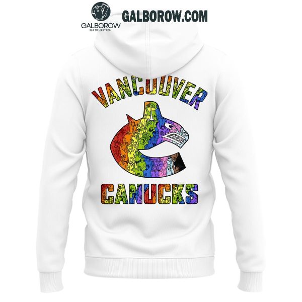 Pride Night Vancouver Canucks White Hoodie T Shirt